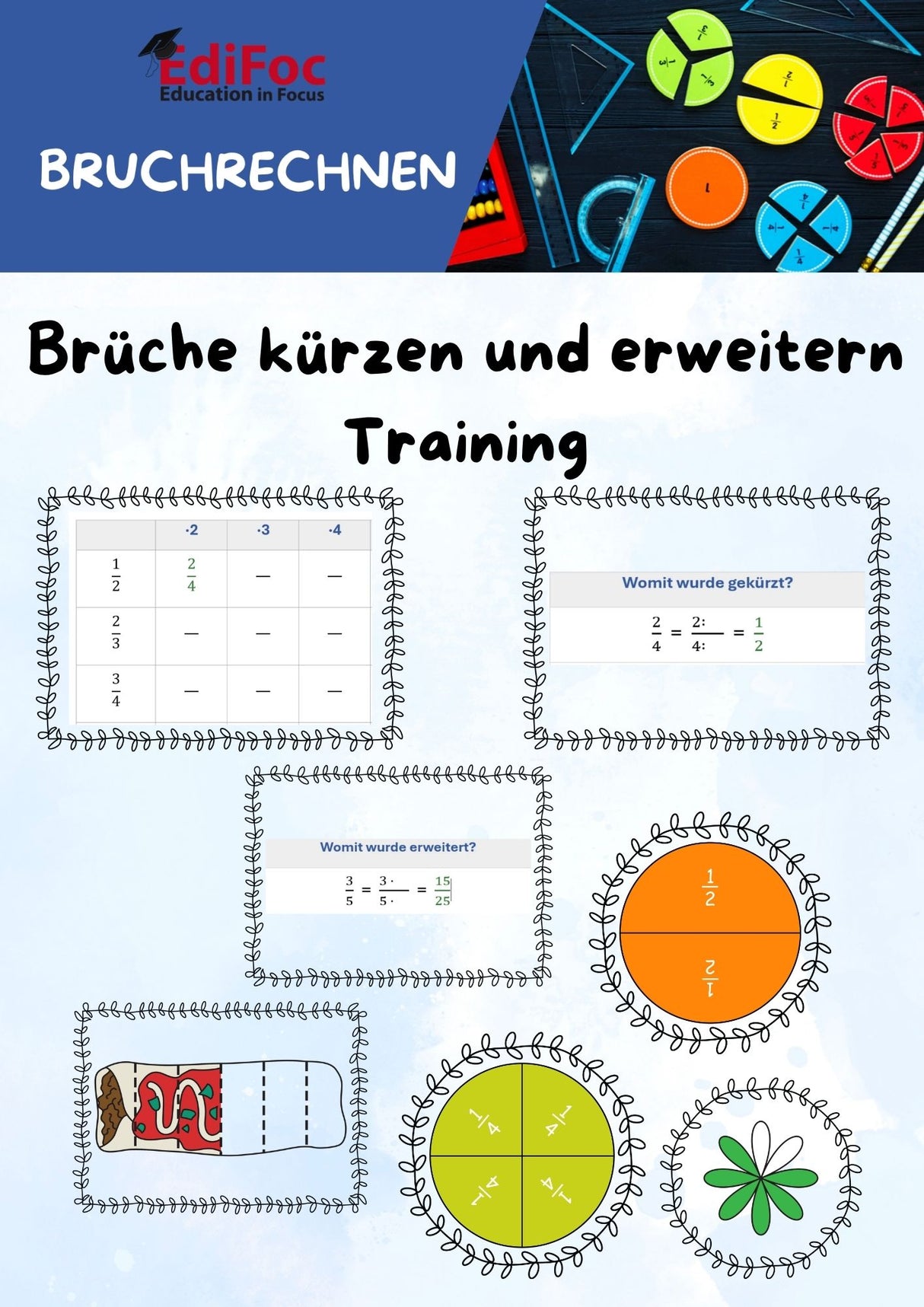 Bruchrechnung – Komplettpaket Trainingshefte: Alle 5 Zusatzaufgaben-Hefte für Klasse 4–6 (mit Lösungen)ruchrechnung – Komplettpaket Training: Alle 5 Zusatzaufgaben-Hefte für Klasse 4–6 (mit Lösungen)