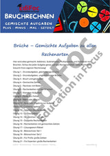 Bruchrechnung – Gemischte Rechenarten (Training): Arbeitsblätter für Klasse 6 (mit Lösungen)