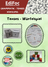 Englisch – Tenses-Würfelspiel: Present Simple, Present Continuous, Past Simple & Present Perfect (Beginner)