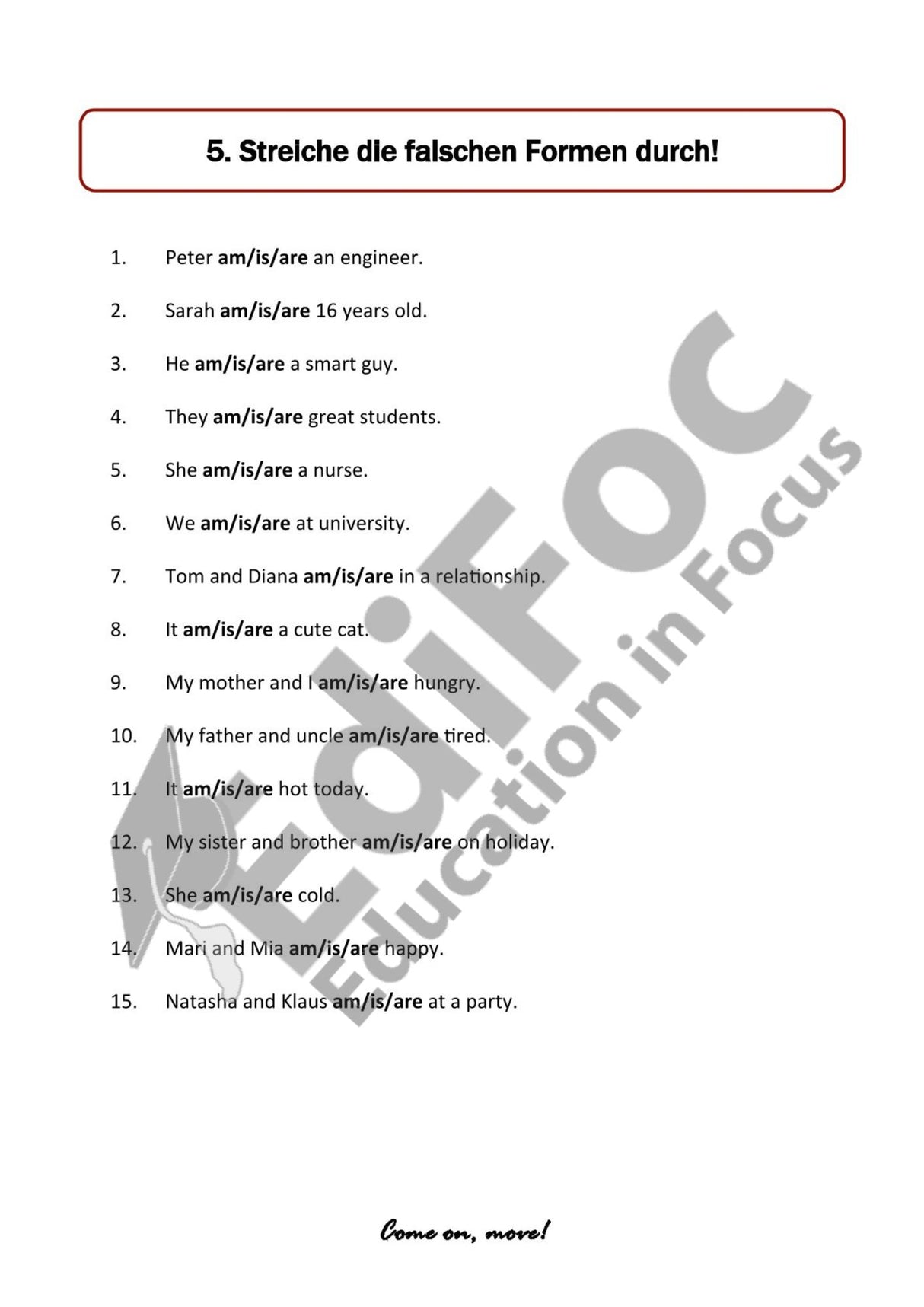Englisch – Grammatik: Das Verb „to be“ – Lektionen, Formeln & Tabellen zu allen Zeiten bei „to be“ (mit Lösungen)