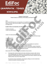 Englisch – Tenses-Würfelspiel: Present Simple, Present Continuous, Past Simple & Present Perfect (Beginner)