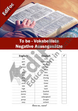 Englisch – Vokabelkarten: Das Verb „to be“