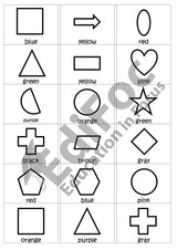 Englisch – Wortschatz: Shapes and Colours – Arbeitsblätter für Klasse 1–4 (mit Lösungen)